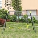 preview thumbnail 2 of 7, Metal Frame Swing Set Outdoor Swing Set, Swing Slide Playset - 100.78"L x 53.54"W x 70.86"H