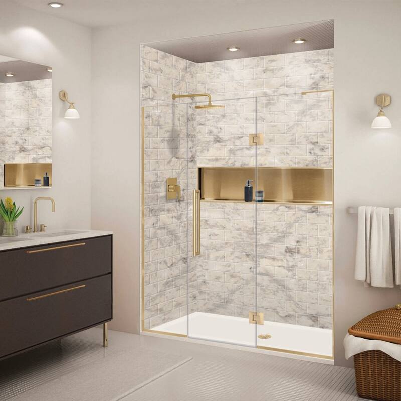 Transolid EHTF68267610C-T Elizabeth 76" High x 68" Wide Hinged Semi - Champagne Bronze