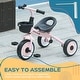 preview thumbnail 3 of 48, Toddler Tricycle with Adjustable Seat, Fun Bell, Basket, and EVA Wheels for Kids 2-5 Years