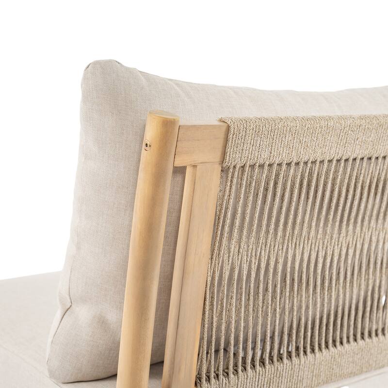 Christopher Knight Home - Modern Outdoor Solid Wood 7-Piece Conversational Sofa Set with Coffee Table - 6 - Seater