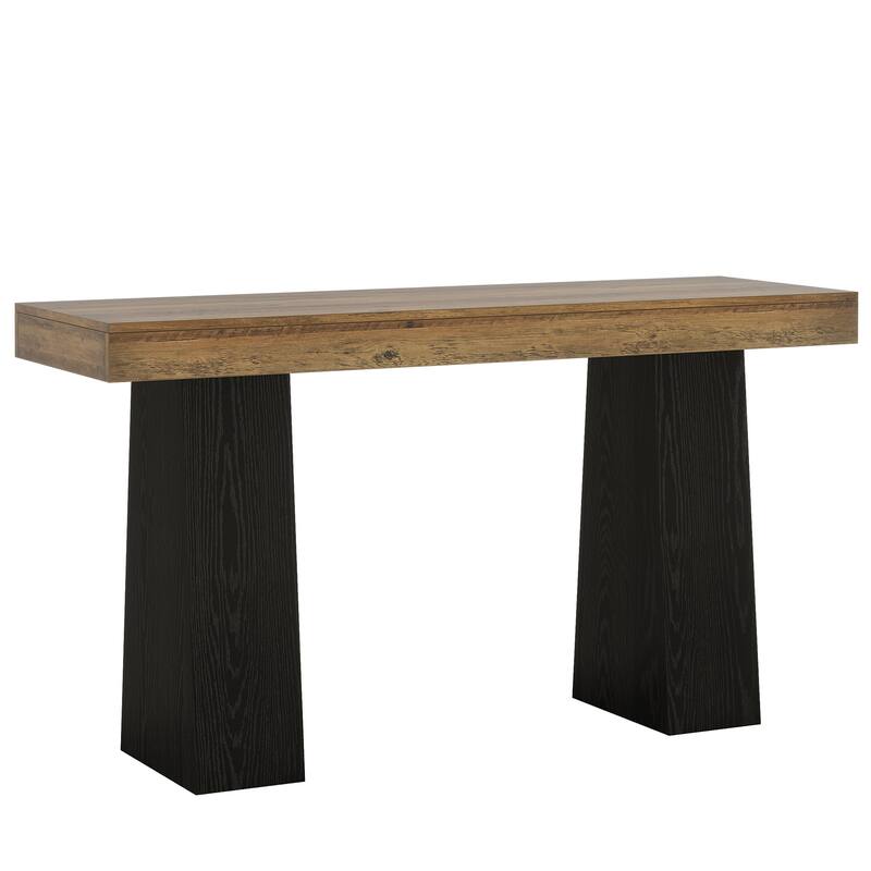 63-Inch Bar Table, Wood Rustic Counter Height Pub Table