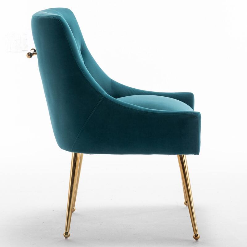 SEYNAR Modern Dining Chairs Set of 6, Velvet Accent Chair Tufted Back Armless Chair with Back Pull