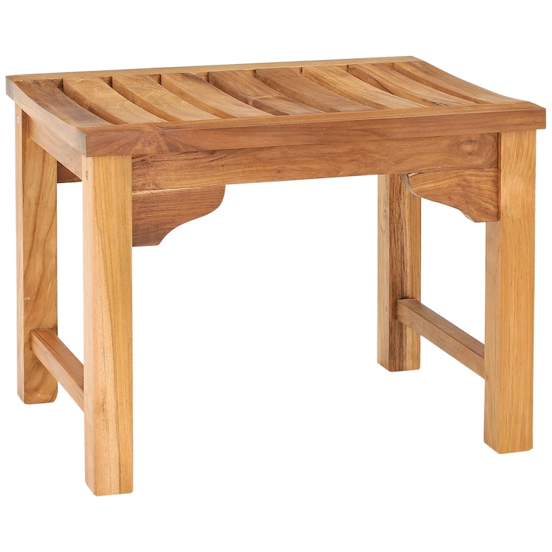 Chic Teak Santa Monica Outdoor Teak Wood Backless Bench/Shower Stool, 2 foot
