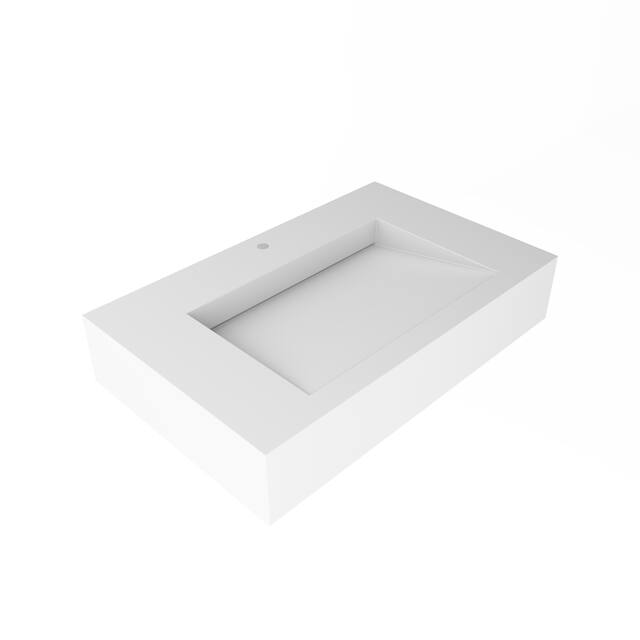 Pyramid Solid Surface Wall-Mounted Bathroom Sink