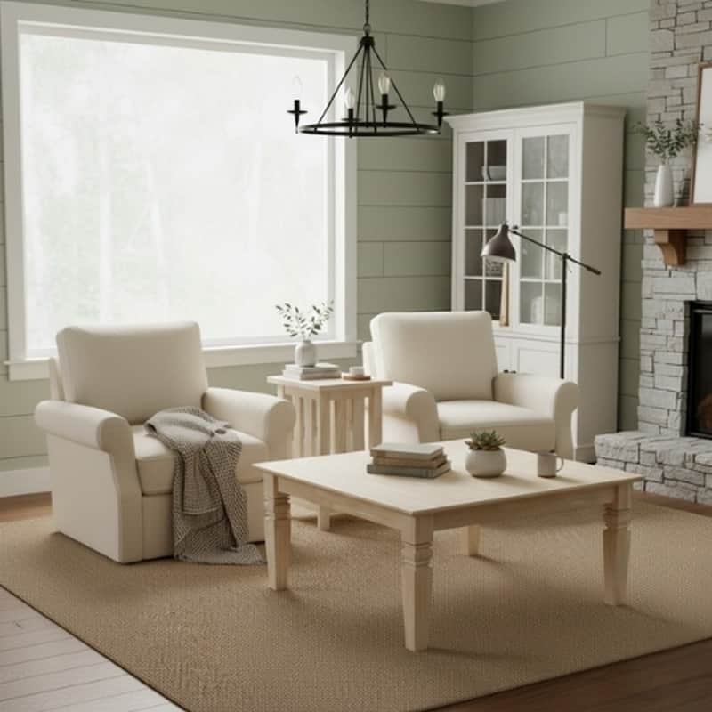 Unfinished Solid Parawood Square Coffee Table