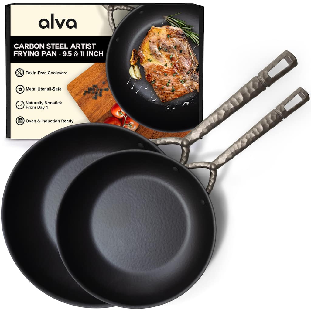 Alva Artist Carbon Steel Pan Pre-Seasoned with Natural Mineral Oil