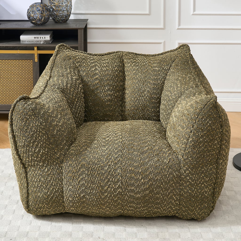 Chenille Lounge Chair with Armrests