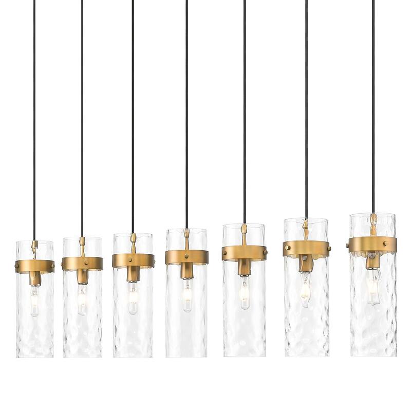 Z-Lite 7002P5-7L Fontaine 7 Light 57" Wide Linear Chandelier - Rubbed Brass