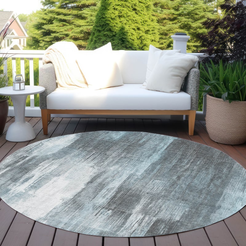 Machine Washable Indoor/ Outdoor Modern Ombre Chantille Rug