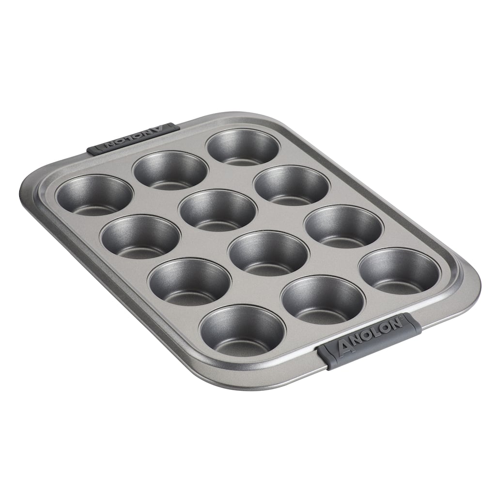 Anolon Advanced Bakeware Nonstick Muffin Pan, 12-Cup, Gray