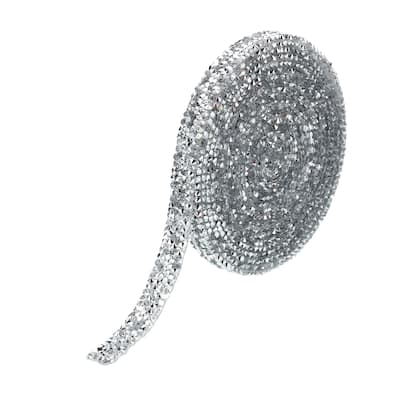 3 Yards Resin Rhinestone Ribbon Crystal Strips Hot Melt Adhesive