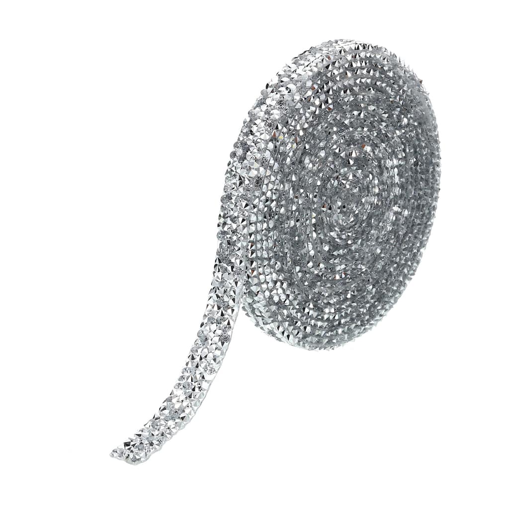 3 Yards Resin Rhinestone Ribbon Crystal Strips Hot Melt Adhesive