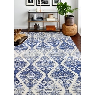 Bashian Zelig Ivory/Blue Transitional Area Rug - Bed Bath & Beyond ...