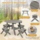 preview thumbnail 10 of 19, Costway Kids Wooden Table Set with Octagon Table 4 Stools & Removable - See Details