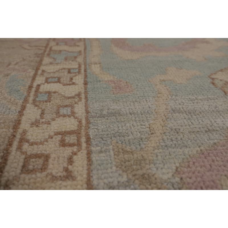 Oushak Turkish Area Rug Hand-Knotted Floral Wool Carpet - 8'1"x 9'6"