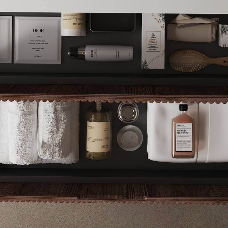 30" Bathroom Vanity with Sink,Modern Wall-Mounted Floating Plywood Bathroom Storage Cabinet with 2 Drawers