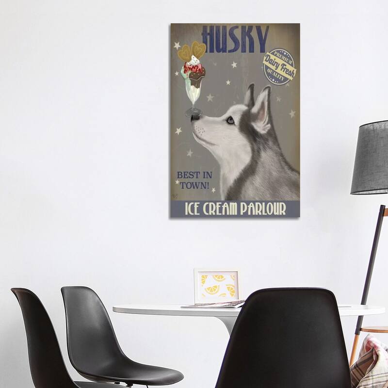 iCanvas "Husky Ice Cream" by Fab Funky Canvas Print - 40x26x1.5