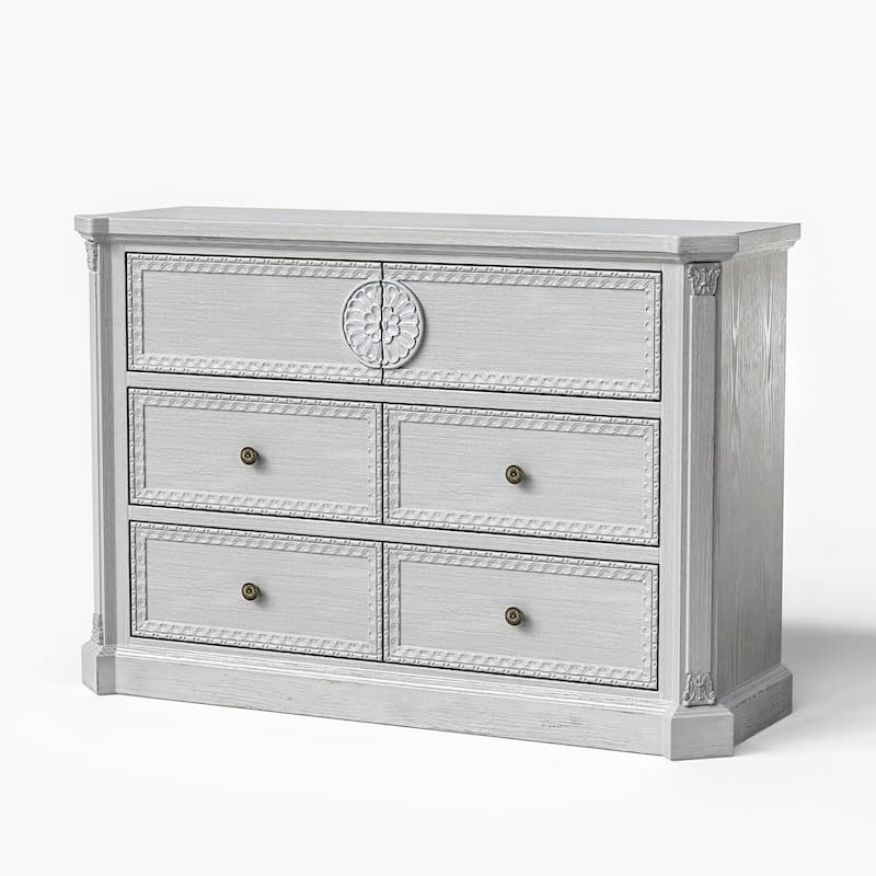 Solid Wood Dresser with 5 Drawers Chest Fully Assembled Storage Cabinet for Living Room or Bedroom