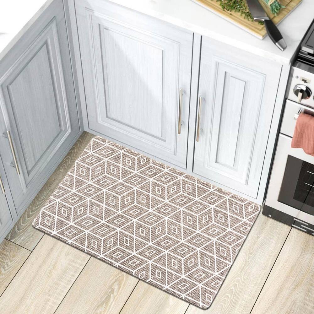 World Rug Gallery Modern Geometric Anti-Fatigue Standing Mat