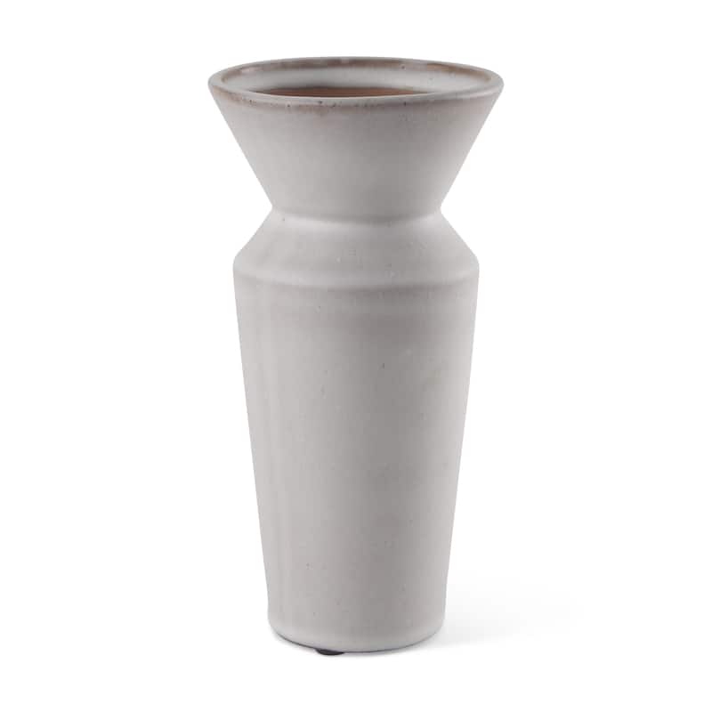 10" Cream Ceramic Table Vase - 4.53