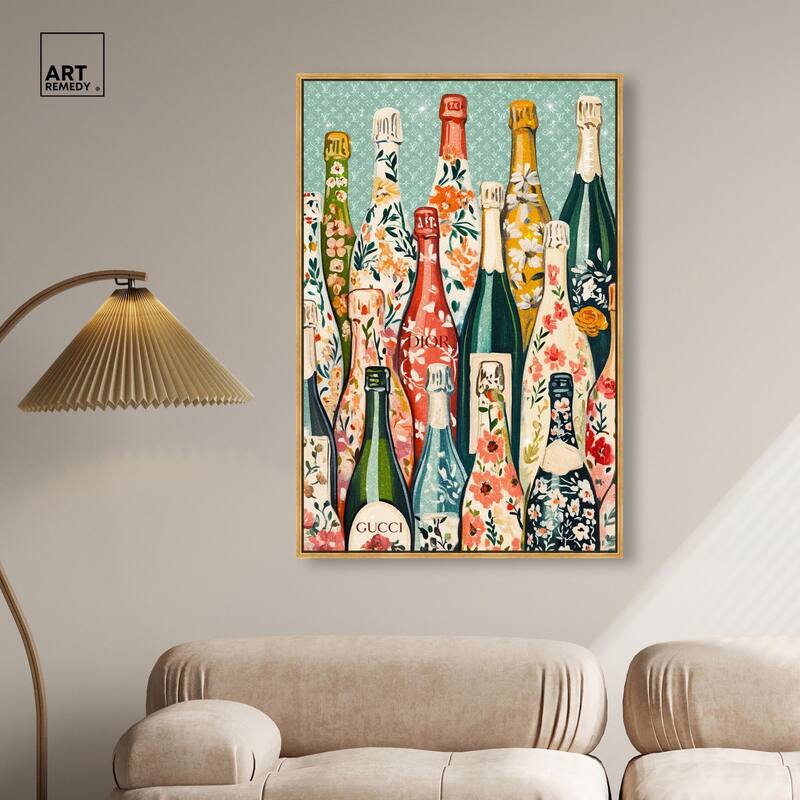 Floral Collection Bottles II Canvas by Art Remedy
