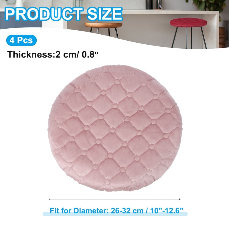 4Pcs Bar Stool Cover, Elastic Bar Stool Seat Covers for 10"-13" Chair - Pink
