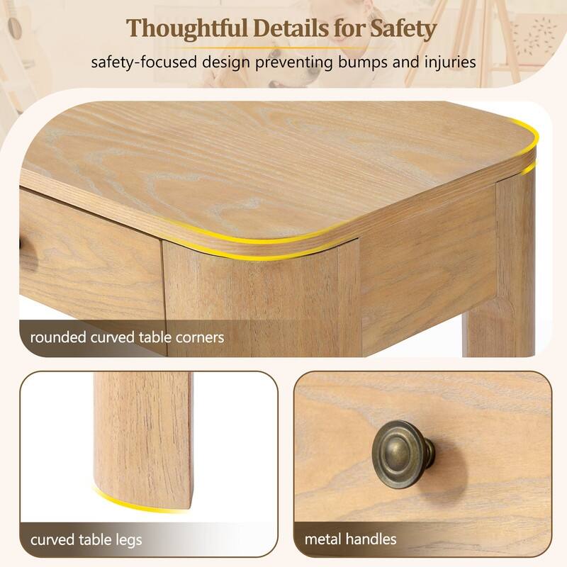 Rustic 52" Console Table with Drawers and Curved Legs for Entryway or Living Room Decor