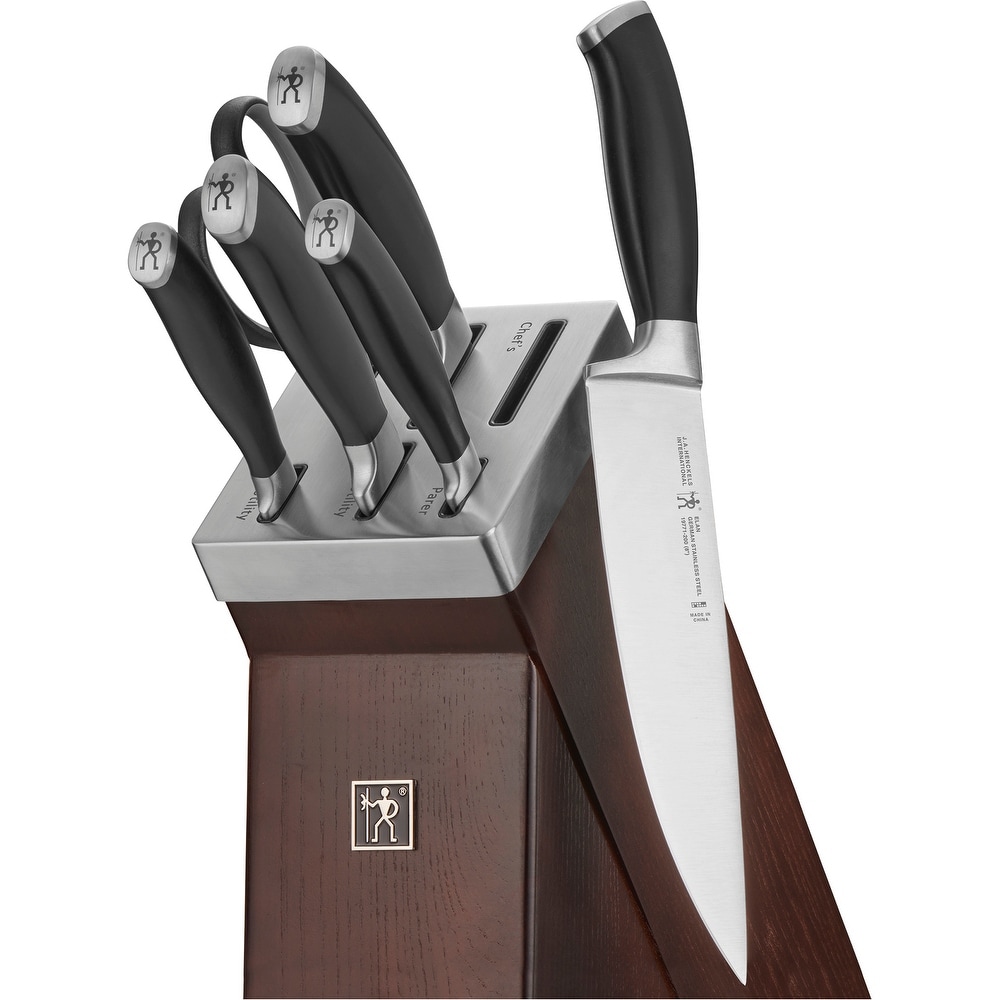 BergHOFF 8pc PP Knife Set with Universal Black Knife Block, Mint