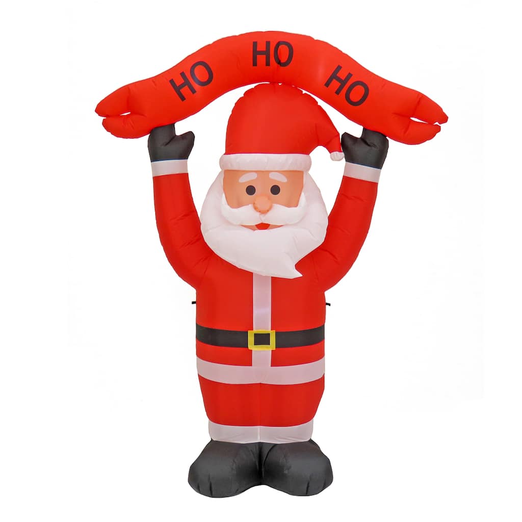 National Tree Company 7 ft. Inflatable Santa with Sign