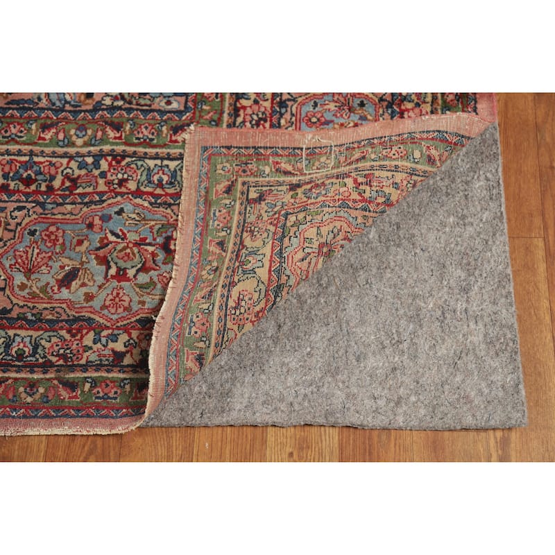 Vegetable Dye Kerman Persian Antique Large Hand-Knotted Wool Carpet - 8'8" x 17'6"