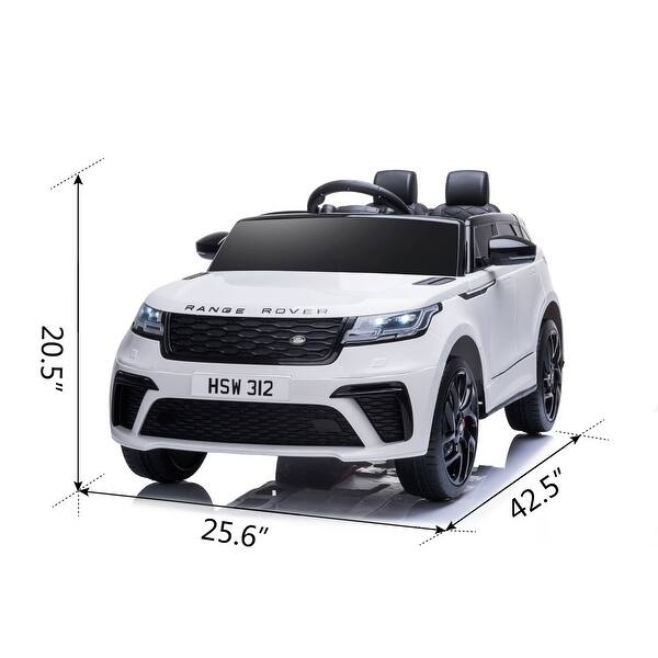 dimension image slide 0 of 3, 12V Licensed Range Rover Kids Ride-On Car, Battery Powered Vehicle w/ Remote Control, LED Lights, Music, Spring Suspension