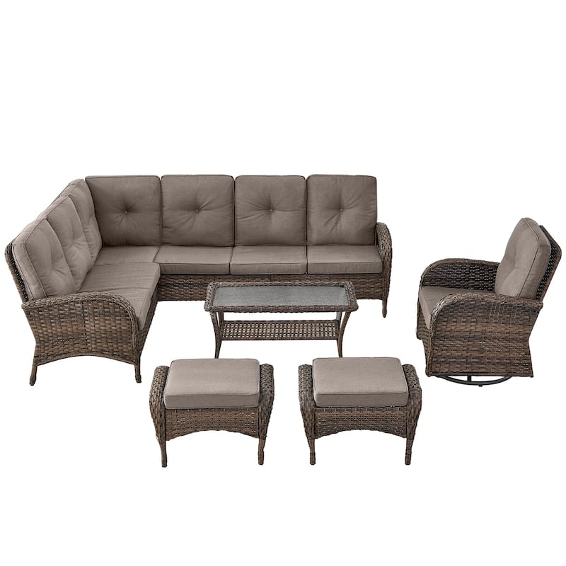 Outdoor Sectional Sofa with Cushion Funiture Set