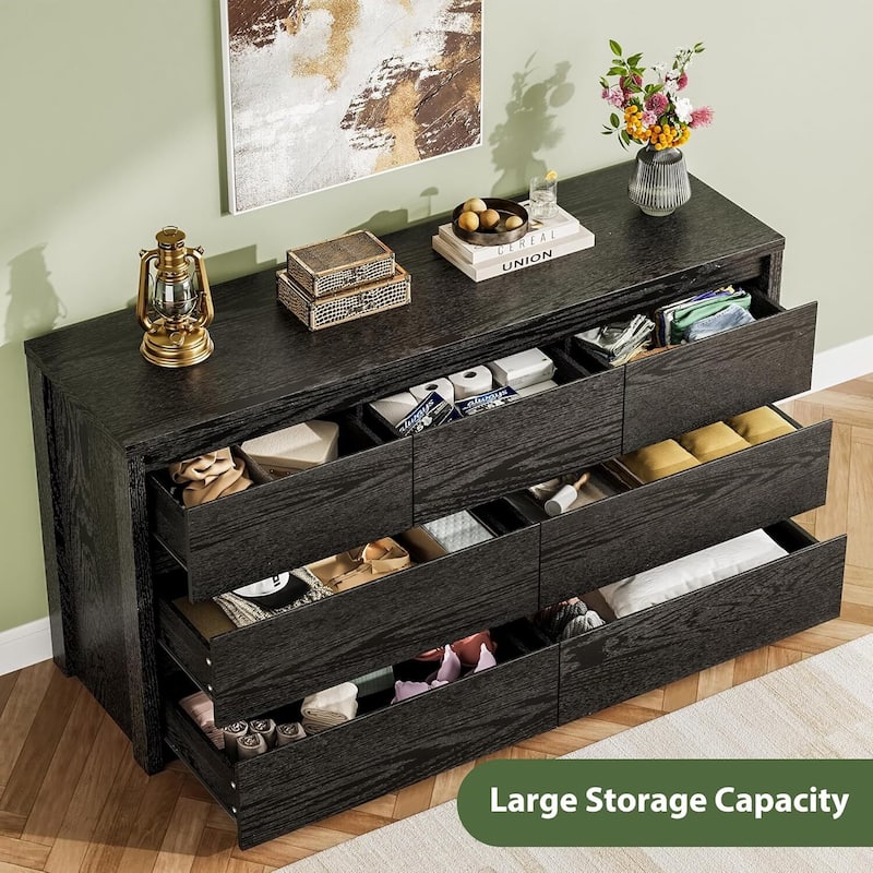 Modern Wide 7 Drawer Dresser Storage Cabinet for Living Room, Hallway Entryway