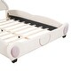preview thumbnail 28 of 57, Velvet Upholstered Platform Bed with Bear Shaped Headboard and Pocket
