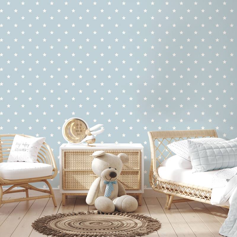 Advantage Starry Motif Light Blue Geometric Wallpaper