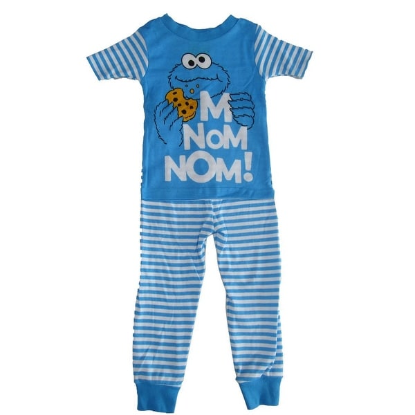 Shop Sesame Street Little Boys White Blue Cookie Monster Short