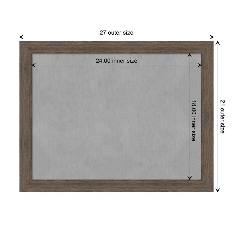 Amanti Art Hardwood Mocha Narrow Framed Magnetic Board - Board Size 24x18