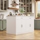 preview thumbnail 10 of 40, Kitchen Island with Storage Cabinet, White Kitchen Island Table with Drawers & Shelves Pantry
