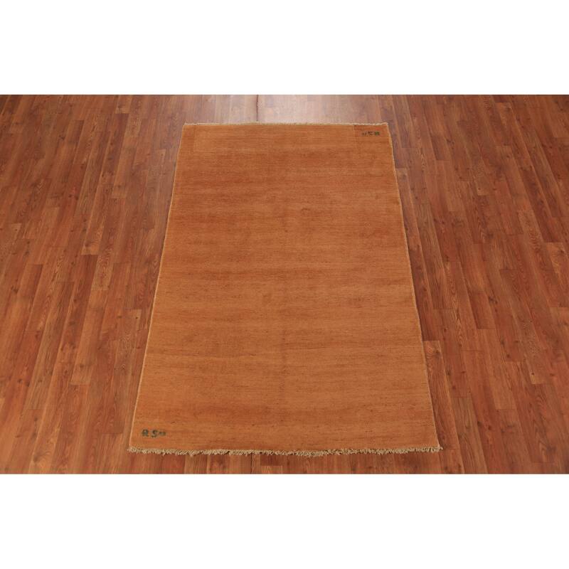 Gabbeh Modern Rug Hand-Knotted Contemporary Wool Carpet - 3'10" x 5'11"