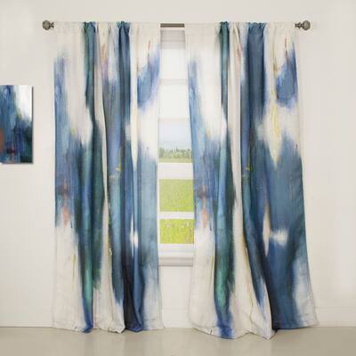 Designart 'Blue Glam Texture I' Contemporary Curtain Single Panel