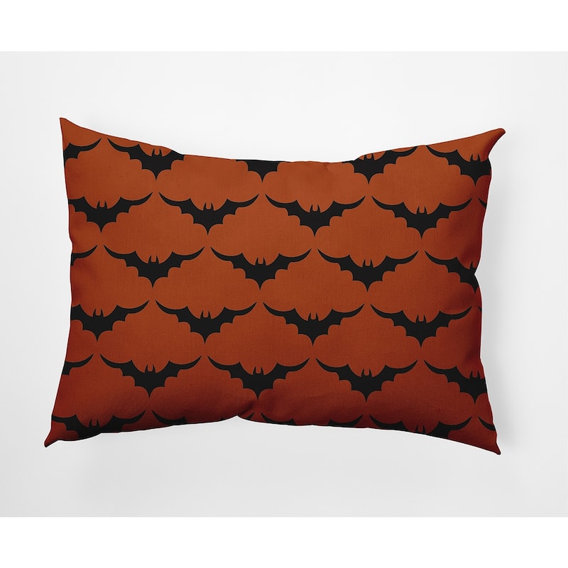 Bat Colony Halloween Indoor/Outdoor Throw Pillow - 14" x 20" - Sienna