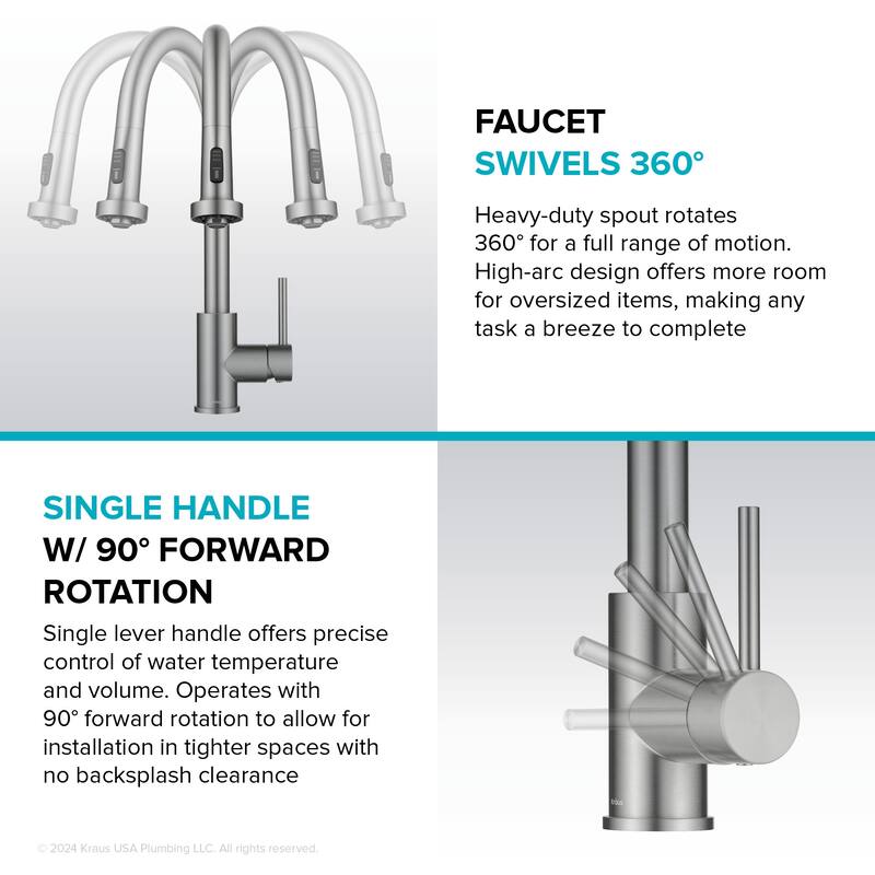 Kraus KPF-1616 Bolden 1.8 GPM 2-Function Single Handle Pull Down