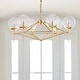 preview thumbnail 9 of 14, SAFAVIEH Lighting Greyor 34-Inch LED Metal 6-Light Chandelier, Gold - 34" x 34" x 12-84"
