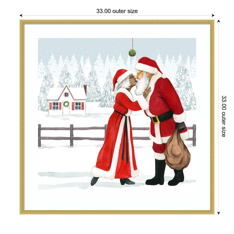 Christmas Love I by Grace Popp Wood Framed Wall Art Print - 33 x 33 in