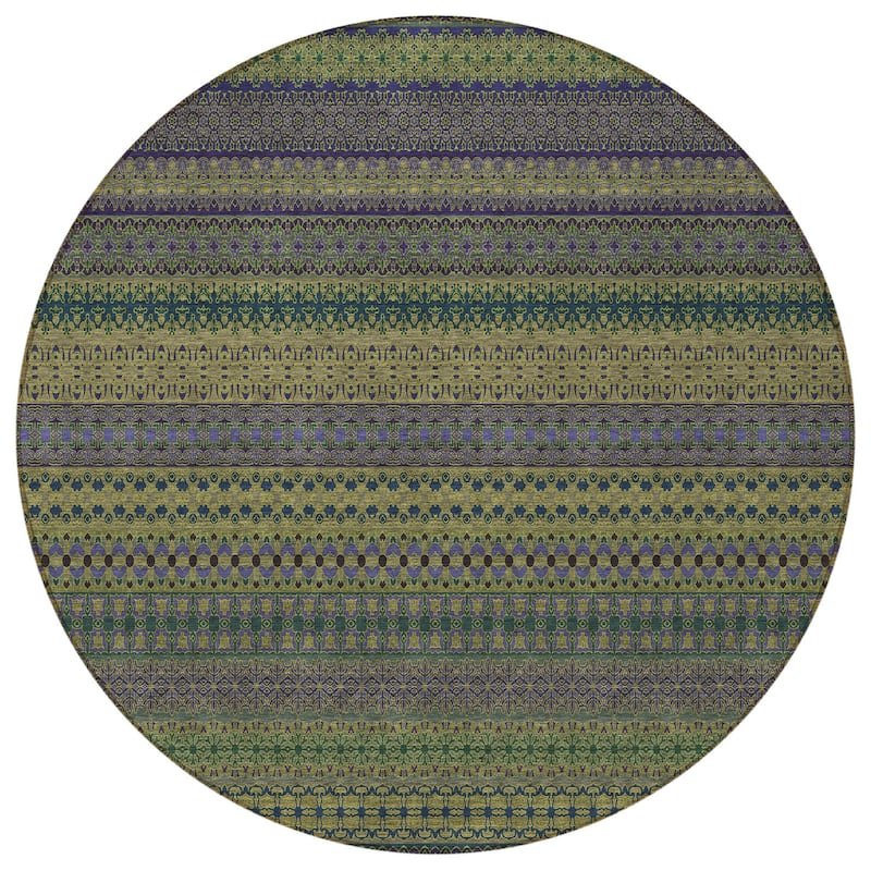 Jaso Stripe Weather Resistant Blended Style Outdoor Rug