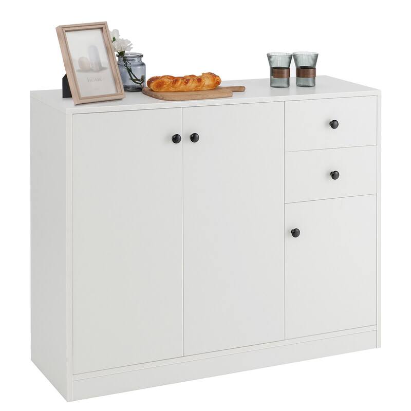 Gymax Buffet Cabinet Kitchen Buffet Sideboard w/ 3 Doors & 2 Drawers &