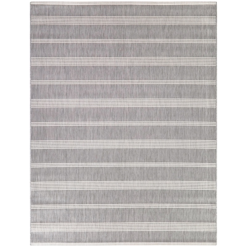 Horton Striped Patio Indoor/Outdoor Area Rug - 7'10" x 10' - Grey