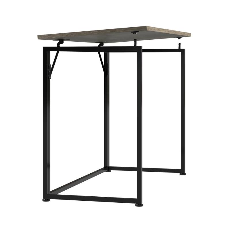 Space-Saving Folding Computer Desk - Convenient, Collapsible Design with Sturdy Steel Legs for Small Rooms