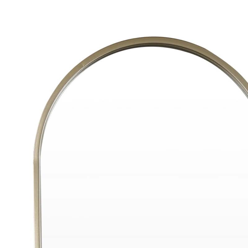 Fenny Wall Mounted Mirror Decor, Oval Shape, 16 x 40, Champagne Metal