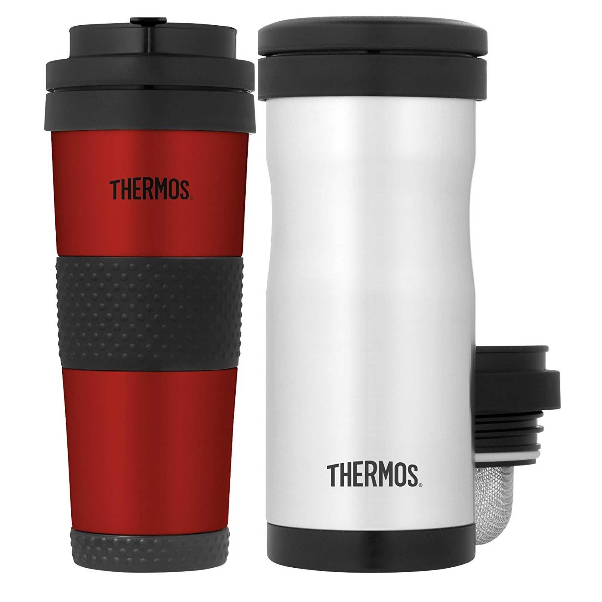 Shop Thermos Vacuum Insulated 18oz Ss Travel Tumbler 12oz Tea Infuser Tumbler Overstock 19628330